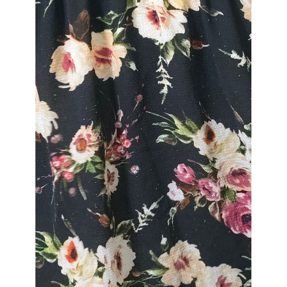 Floral Off Shoulder Peasant Blouse Top Free Kisses Black Size M Whimsigoth Boho - Picture 6 of 9